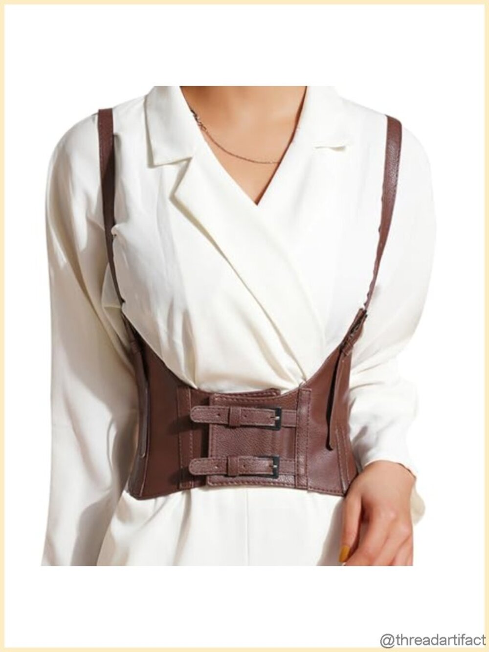 Faux Leather Underbust Corset Belt Wide Elastic Steampunk Waist Strap